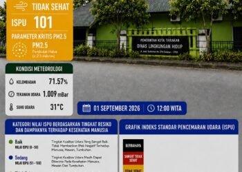 Capai Indeks 101, Kualitas Udara Tarakan Berstatus Tidak Sehat