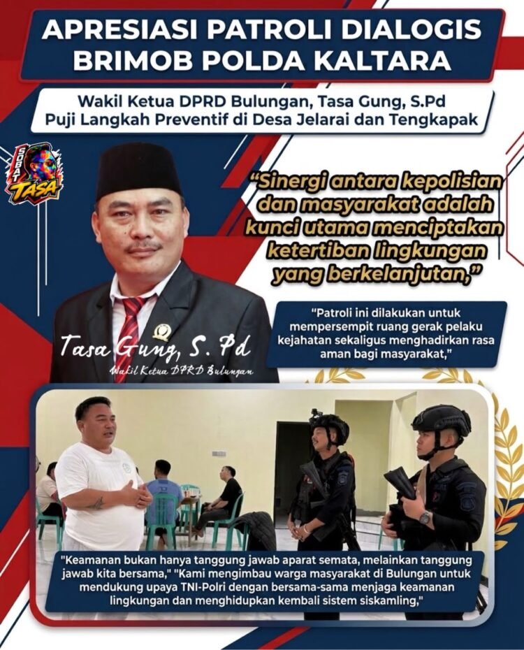 Tasa Gung Apresiasi Langkah Preventif Brimob Polda Kaltara Jaga Kamtibmas Bulungan