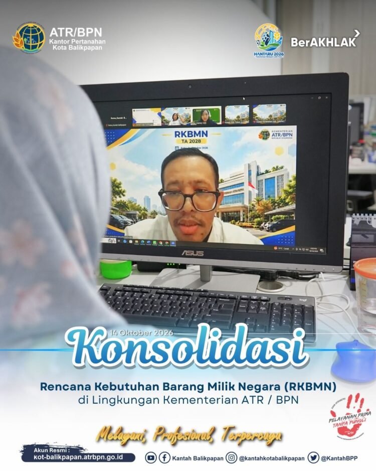 Perkuat Perlindungan Aset Negara, Kantah Balikpapan Ikuti Konsolidasi RKBMN
