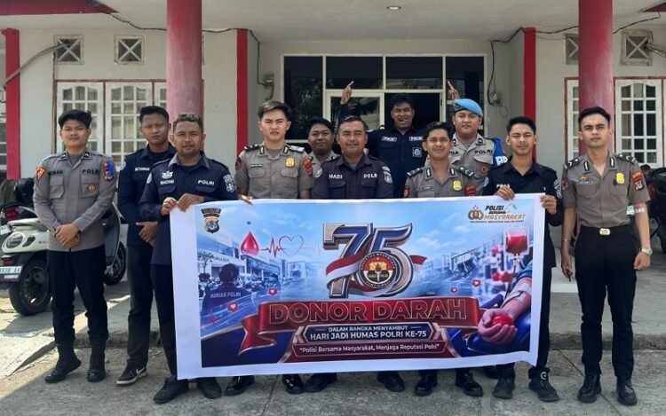 Sambut HUT Humas Polri ke-75, Personel Polresta Bulungan Gelar Aksi Donor Darah