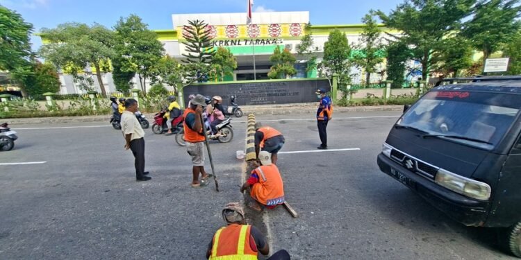 Polisi Tidur di Jalan Halmahera Tarakan Dibongkar, Ketua DPRD Sebut Demi Kepentingan Bersama