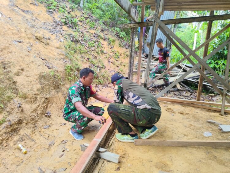 Tinggal Seorang Diri di Pondok Rusak, Sudirman Kini Dibantu Satgas TMMD Tarakan